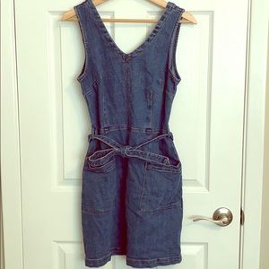 Target Universal Thread V-neck Denim Belted Dress